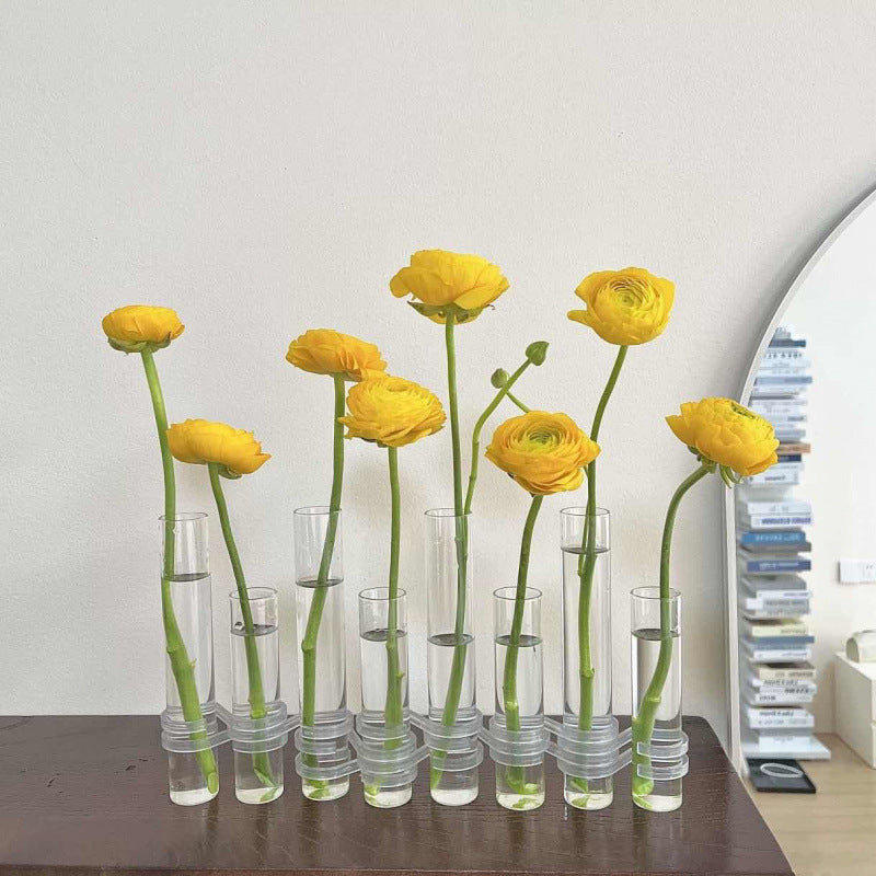 Test Tube Clear Glass Vase For Plant Bottle Flower Pot Hydroponic Container Decor Wedding Party Floral Hinged Flower Vases Home Decor