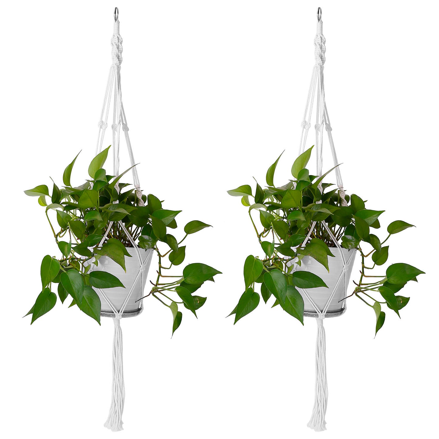 US Local 2Pcs Plant Hanger Flowerpot Net Bag 40in Cotton Rope Plant Hangers 4Legs Plant Hanger Fit For Round Or Square Plant Pot