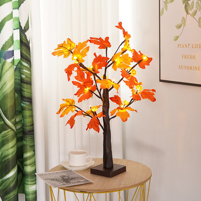 Led Thanksgiving Maple Leaf Pumpkin Scene Layout Decorative Lights