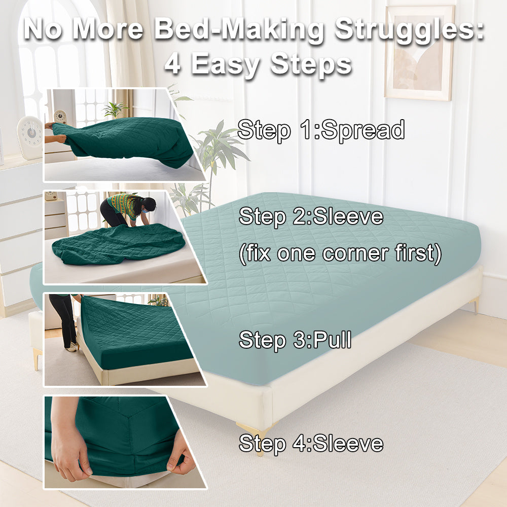 US Local Diamond Grid Ultrasonic Waterproof Mattress Protector