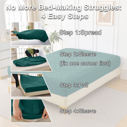 US Local Diamond Grid Ultrasonic Waterproof Mattress Protector