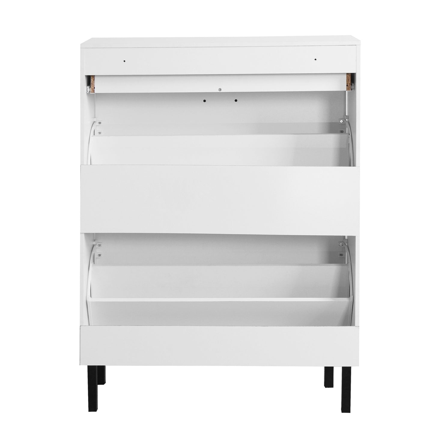 US Local Modern Shoe Cabinet With Drawers & Metal Legs, Freestanding Storage Organizer