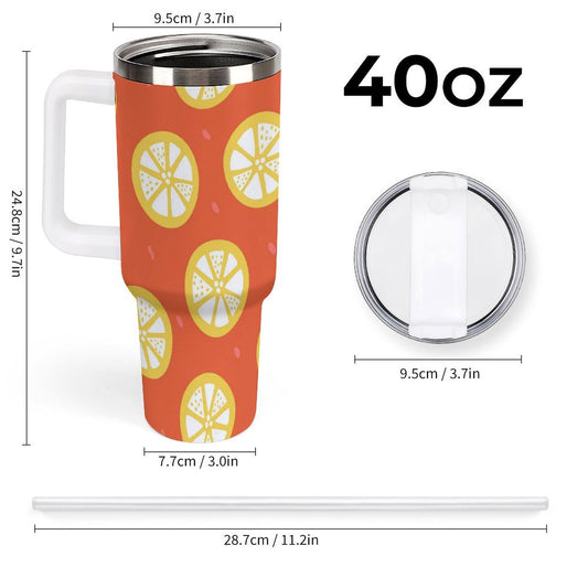 POD US Local Tumbler 40oz Large Capacity Car Cup Fruit, Hand Painted Style