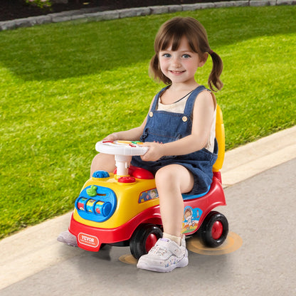 US Local Ride On Push Car For Toddlers, Ages 1-3, Ride Racer, Sit To Stand Toddler Ride On Toy, Classic Kids Ride On Car With Music Steering Wheel, Horn & Under Seat Storage, Ride On Toy For Boys Girls