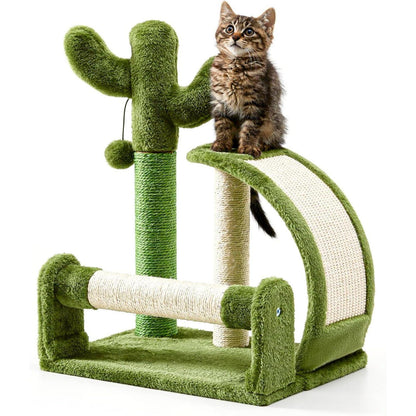US Local Cactus Shape Natural Sisal Rope Easy To Assemble Green Cat Scratching Post