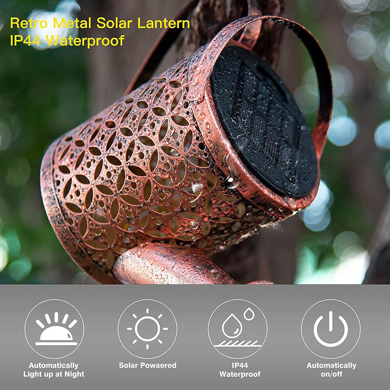 US Local 2 PCS LED Watering Can Solar Light Strings, Solar Lights Outdoor Decorative Lamp, Solar Lantern Outd