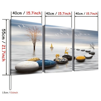 US Local Framed Oil Paintings And Posters, Ready To Hang, Featuring Lakes, Abstract Animals, And Landscapes For Home Decoration, Marble, Wall Art, Room Decor, And Home Wall Decoration. High-definition Printing