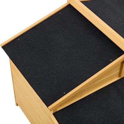 Dog House, Waterproof Dog Cage Kennel, Wooden Outdoor And Indoor Dog House, Raised Pet Kennel For Medium Dogs, Log Cabin Style With Porch,Elevated Floor,Asphalt Roof, 2 Doors, Pine Wood Natural