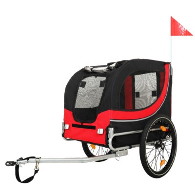 US Local Large Folding Bike Trailer For Dogs 120LB Capacity All-Terrain Pet Carrier, Durable Steel Frame For Cycling, Jogging, Camping Outdoor Adventures