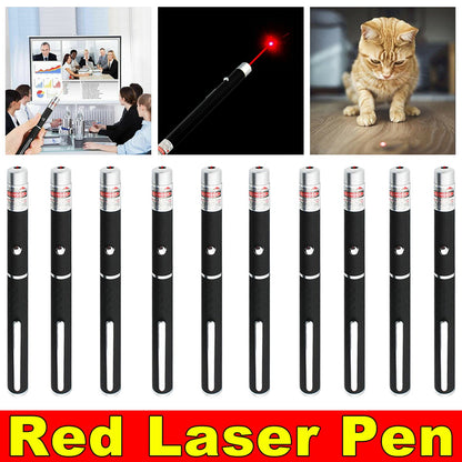 US Local 650nm Red Laser Pointer Pen Light Visible Single Beam AAA Lazer Torch 10PCS 9900 Miles Mini Small Teaching Pen Light Pet Toys