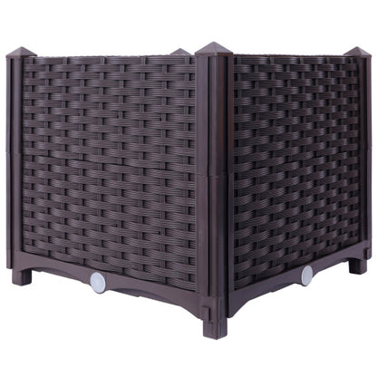 US Local Deep Raised Garden Bed Plastic Planter Boxes For Vegetables Flowers Herbs And Succulents,Self-Watering Planter Box Raised Bed To Grow Flowers, Herbs & Vegetables, 15.7 L X 15.7 D X 14.7 H