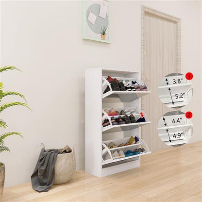 US Local Narrow Shoe Storage Cabinet With Mirror