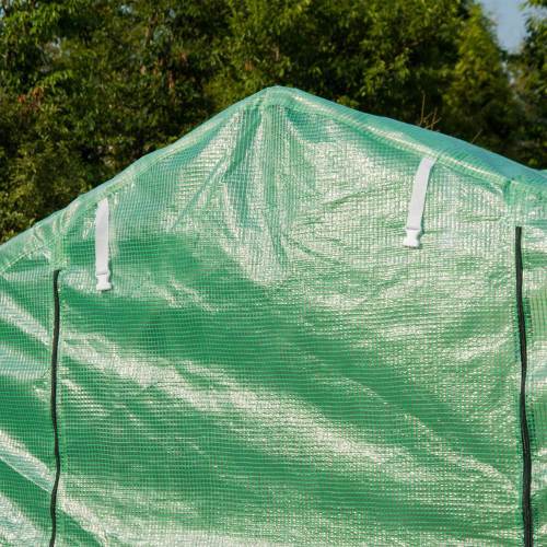 UK Local Outsunny Polytunnel Greenhouse With Windows And Door, Walk In Greenhouse For Garden, Backyard 4 X 2 M