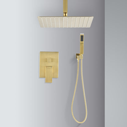 US Local Ceiling Mounted Shower System Combination Set, With Handheld And Shower Head