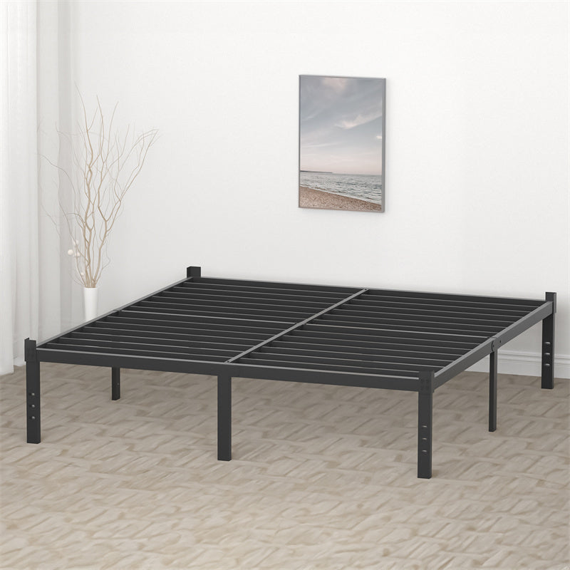 US Local Classic Iron Bed Frame Mattress Under Bed Storage No Box Spring Needed Singe Full Queen King Size Black