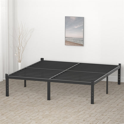 US Local Classic Iron Bed Frame Mattress Under Bed Storage No Box Spring Needed Singe Full Queen King Size Black