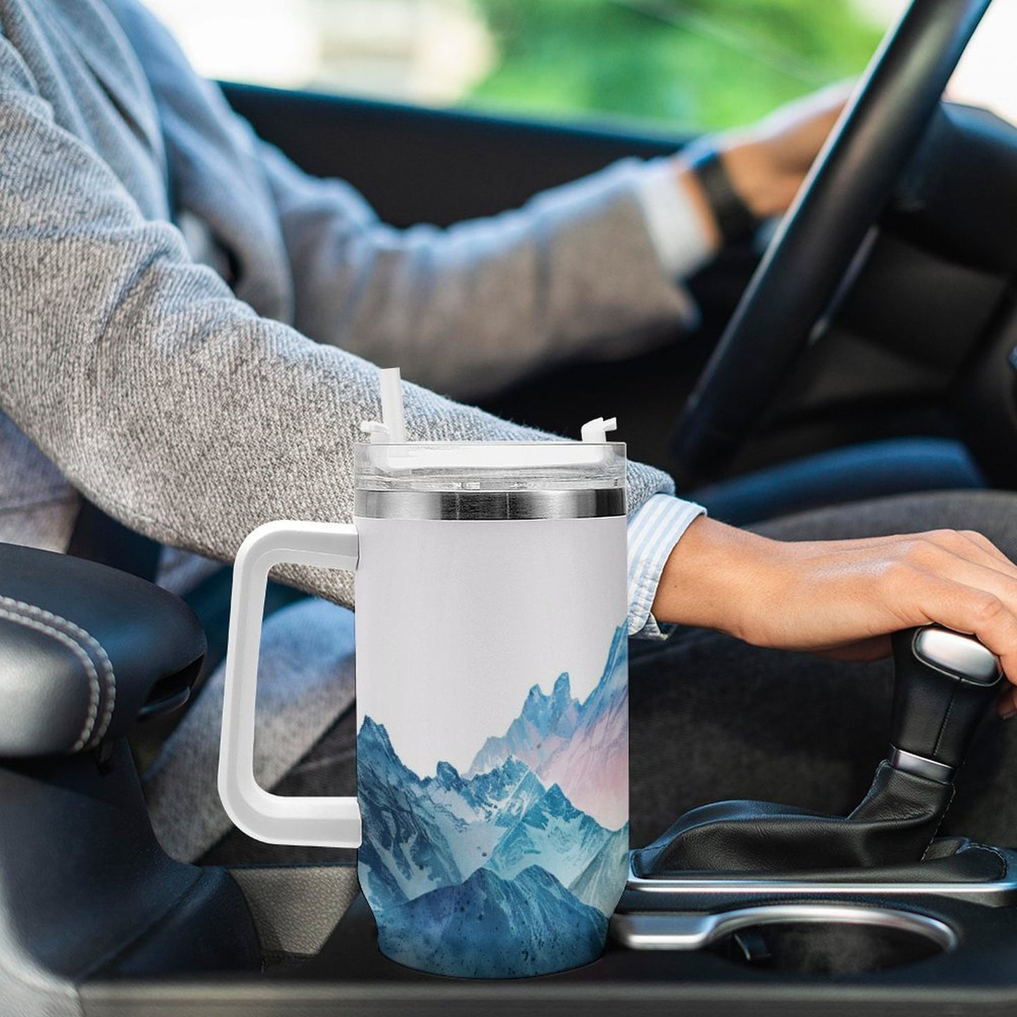 PHDT00213 POD US Local Tumbler 40oz Large Capacity Car Cup Landscape, Ink Painting