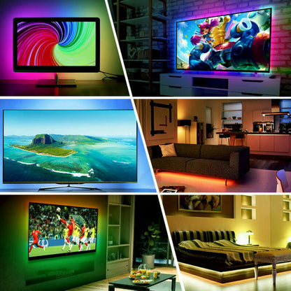 US Local 4x50CM USB 5V RGB LED Strip  Background Light  Remote Kit For TV Computer Lamp