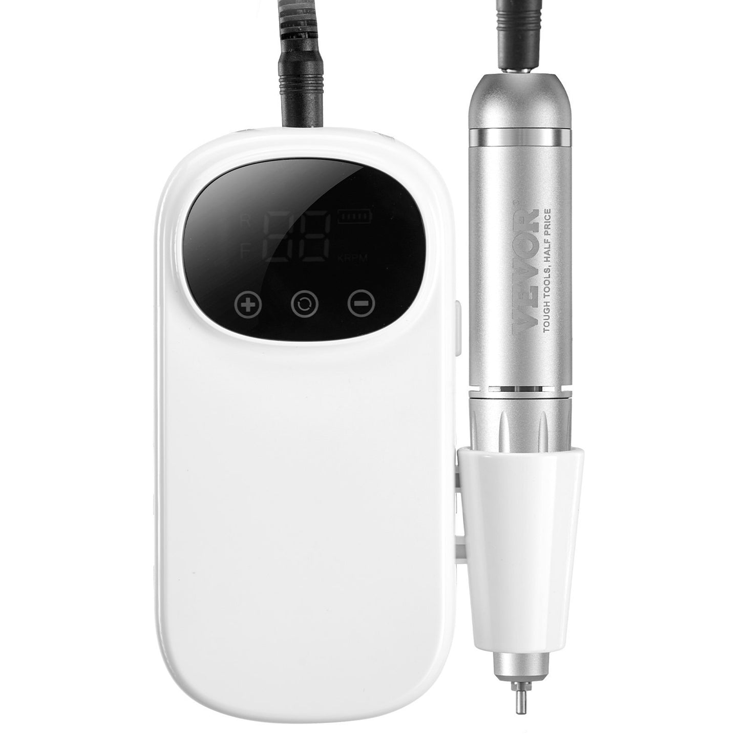 US Local VEVOR Electric Rechargeable Nail Drill, 35,000RPM Portable Cordless Nail E File Machine, LCD-Display Acrylic Gel Grinder Tool With 6 Bits And 50PCS Sanding Bands For Manicure Pedicure Carve Polish