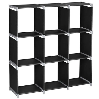 US Local 3 Tier 9 Compartment Storage Cube Closet Organizer Shelf 9 Cubes Bookcase Storage
