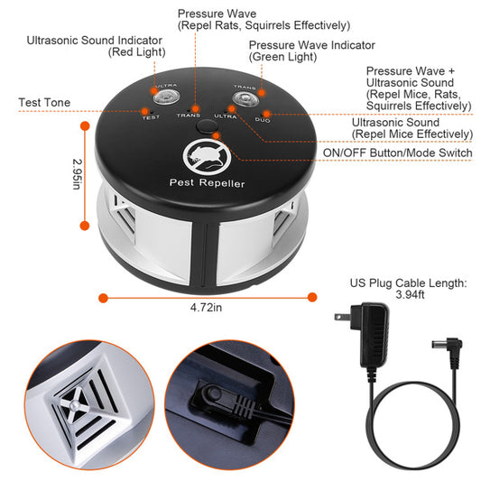 US Local 360 Degree Ultrasonic Pest Repellent, Electronic Plug-in Pest Control, Pursuer, Blocker
