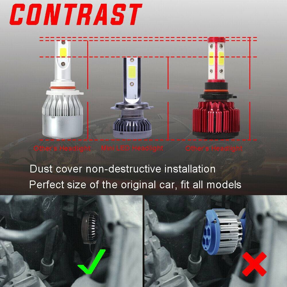US Local 2x H7 LED Headlight Bulb Kit High Low Beam 8000K Super Blue 26000LM Light Bulb