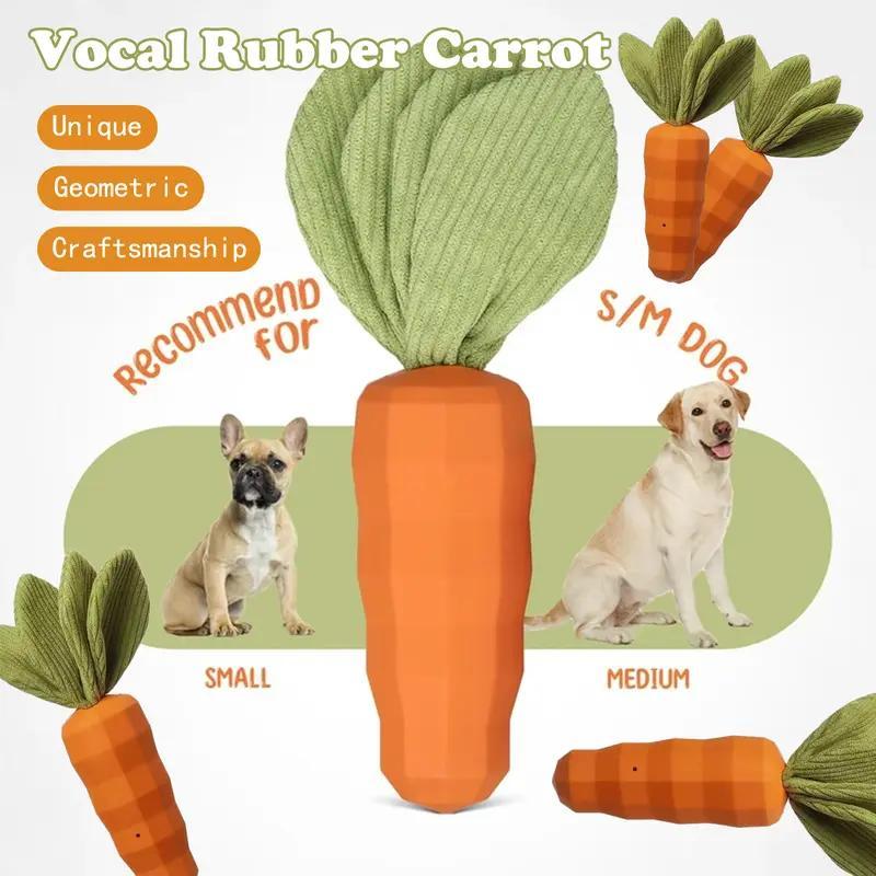 US Local Rubber Carrot Dog Toy For Chewing Dogs, For Training And Cleaning, Durable Interactive Toy For Puppies And Medium-sized Dogs
