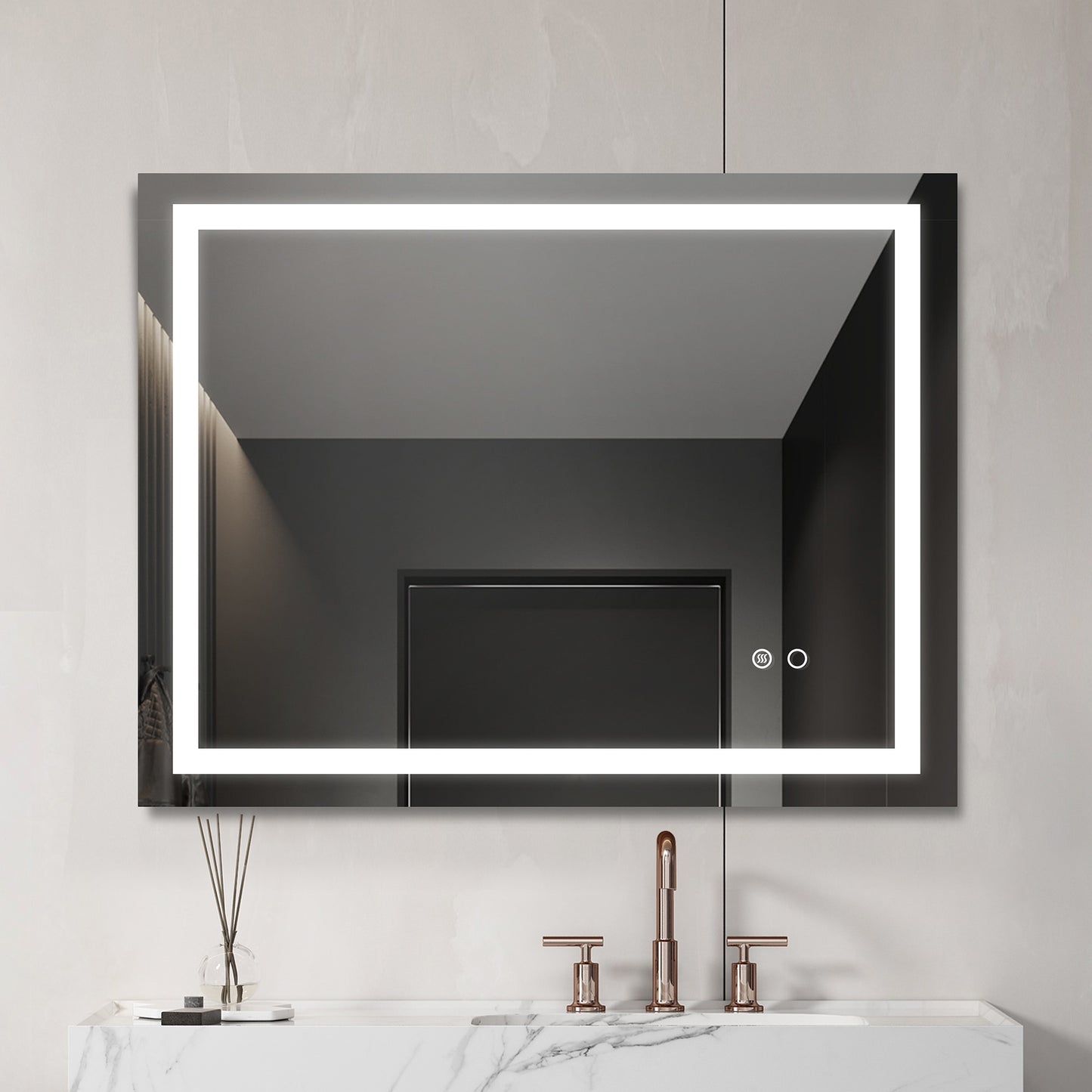 US Local LED Bathroom Mirror With Touch Button Control