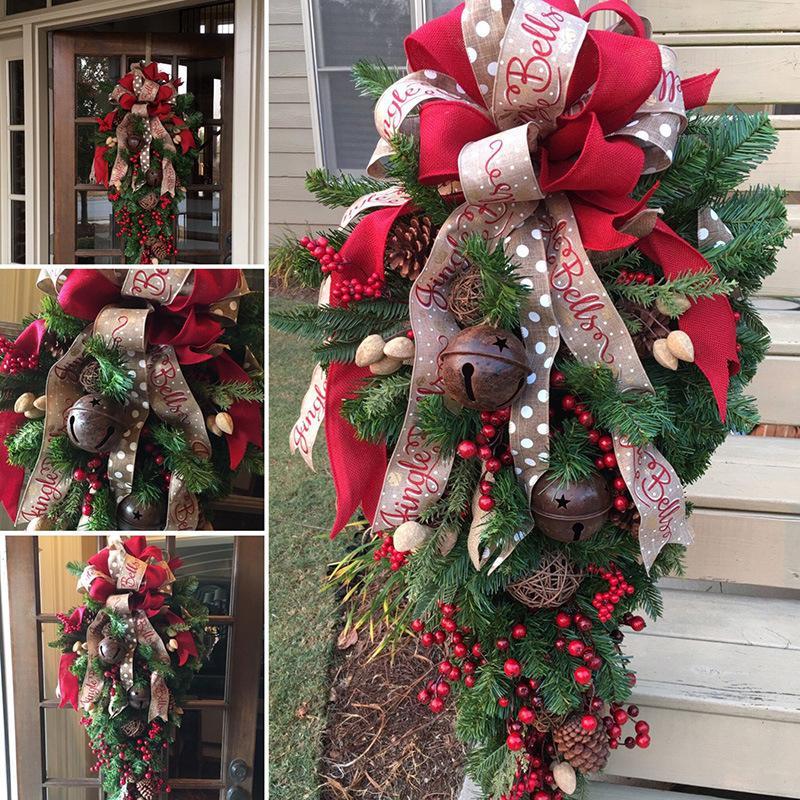 US Local A Christmas Door Hanging Christmas Decorations Holiday Accessories Birthday Party Supplies