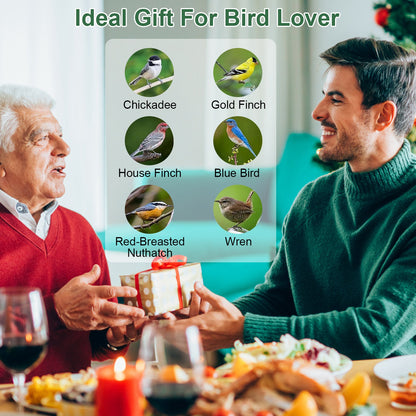 US Local 1Pc Outdoor Wild Bird Feeder Squirrel-Proof Chew-Proof Metal Hanging Seed Feeder With 4 Feeding Port For Small Songbirds