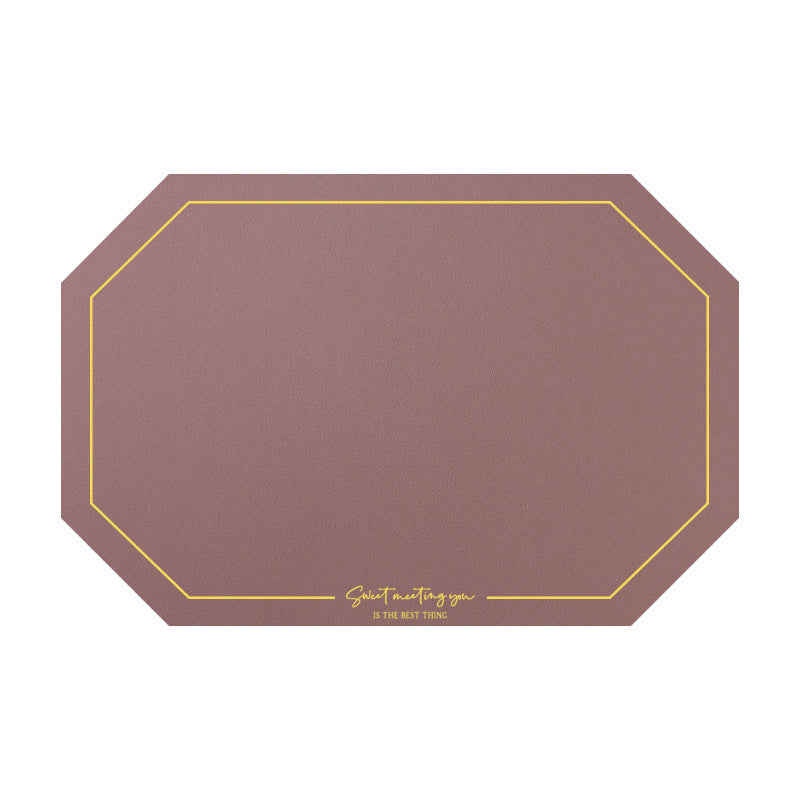 Octagonal Leather Placemat Waterproof Household Table Mat Heat Proof Mat Placemat