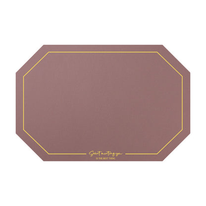 Octagonal Leather Placemat Waterproof Household Table Mat Heat Proof Mat Placemat