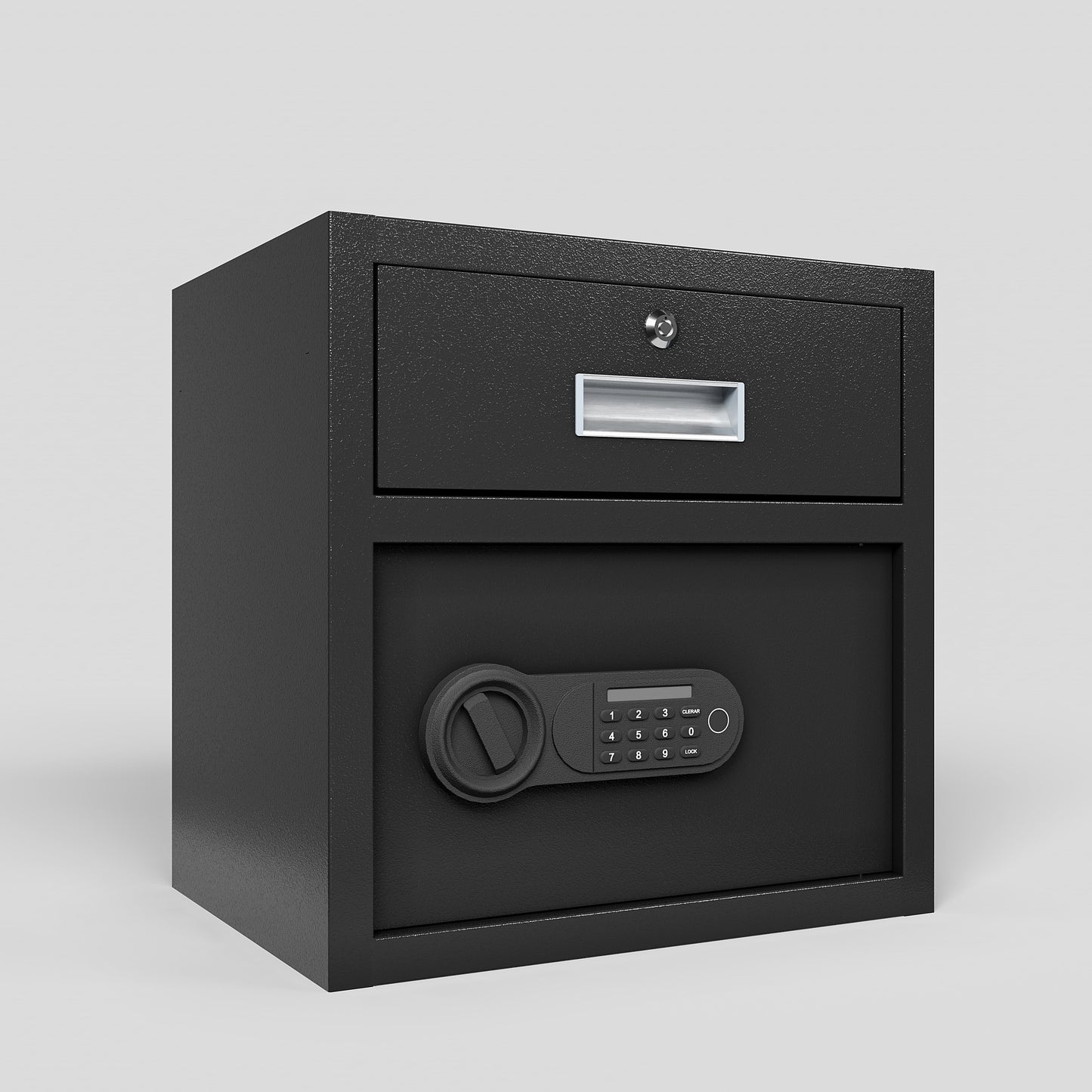 US Local Steel Security Safe And Lock Box With Electronic Keypad - Secure Cash, Jewelry, ID Documents, Black, 1.69Cubic Feet