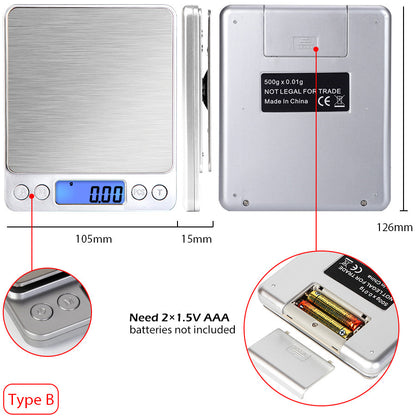 US Local Digital Electronic Kitchen Food Diet Postal Scale Weight Balance 5KG 1g 11lb Kitchen Scales Stainless Steel Weighing For Food Diet Postal Balance Measuring LCD Precision Electronic
