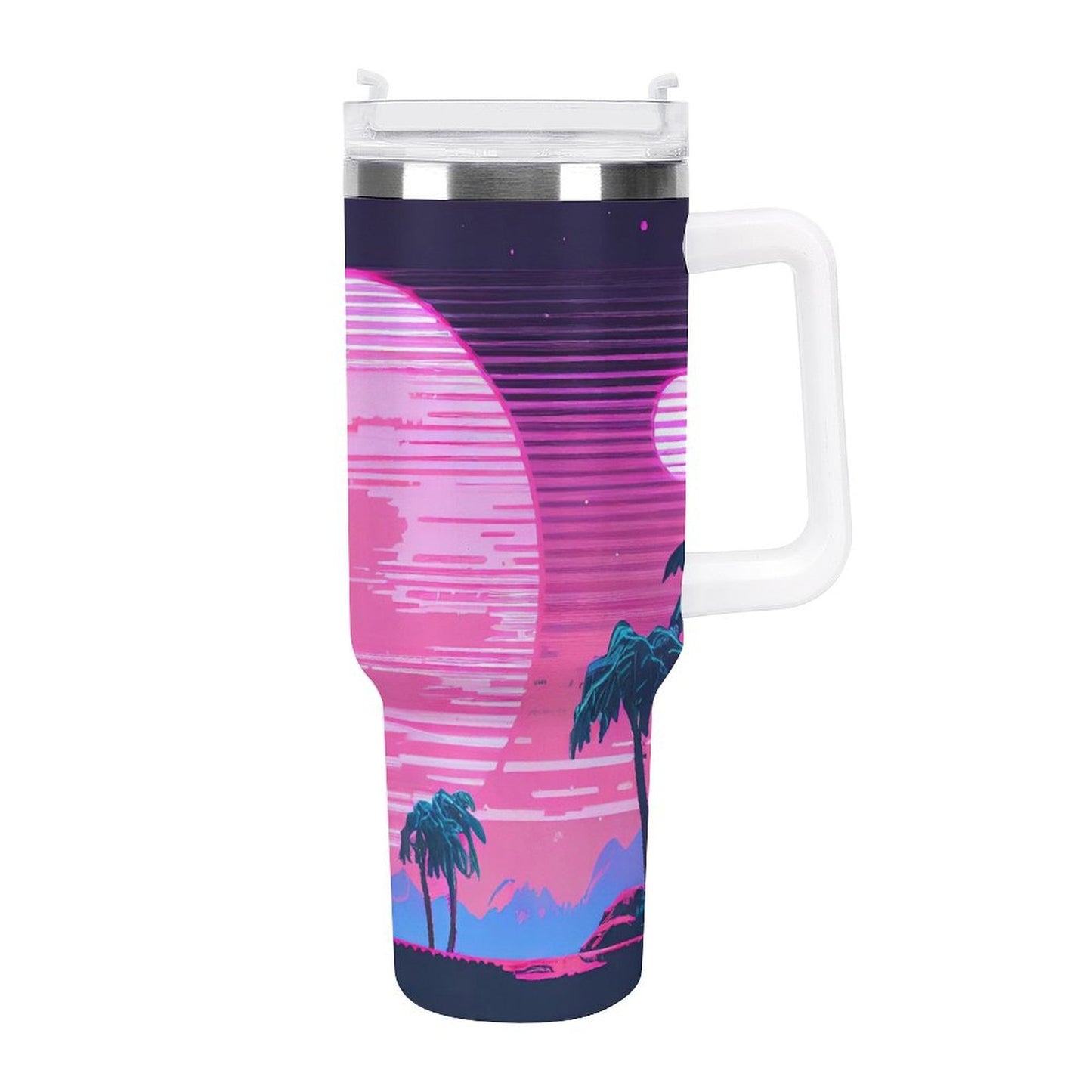 PHDT00217 POD US Local Tumbler 40oz Large Capacity Car Cup Pink, Sunset, Nature, Summer