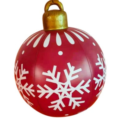 US Local Christmas Ornament Ball Outdoor Pvc 60CM Inflatable Decorated Ball PVC Giant Big Large Balls Xmas Tree Decorations Toy Ball