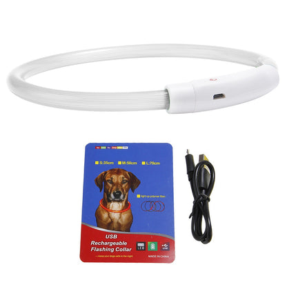 US Local 1 Pc USB Rechargeable LED Dog Collar Multi Color Lighting Dog Safety Collar Cuttable Length Glow Dog Collar For Small Medium Large Dog Night Walking