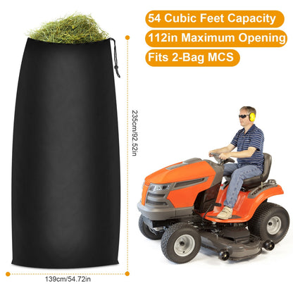 US Local 1Pc Lawn Tractor Leaf Bag 54 Cubic Feet Standard Garden Waste Collecting Bag With 112in Opening For Riding Lawn Mower Rubbish Bag Outdoor