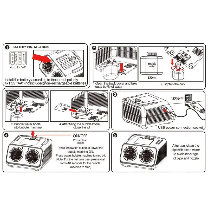 US Local New Automatic Bubble Machine With Upgraded Bubble Blower, Suitable For Children, Indoor And Outdoor Birthday Parties, Bubble Wands, Bubble Guns, Automatic Bubble Guns, Flower Bubble Machine.
