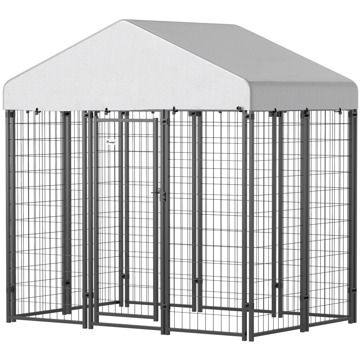 US Local Outdoor Dog Kennel With Roof With Escape-proof Lock, UV-Resistant & Waterproof Cover, 5.9 X 4 X 6, Silver