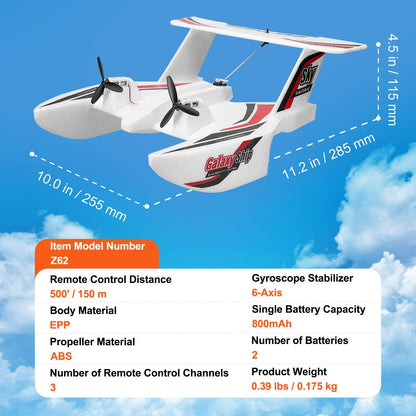 US Local VEVOR RC Airplane Amphibious EPP Foam RC Plane Toy With 2.4 GHz Remote Control