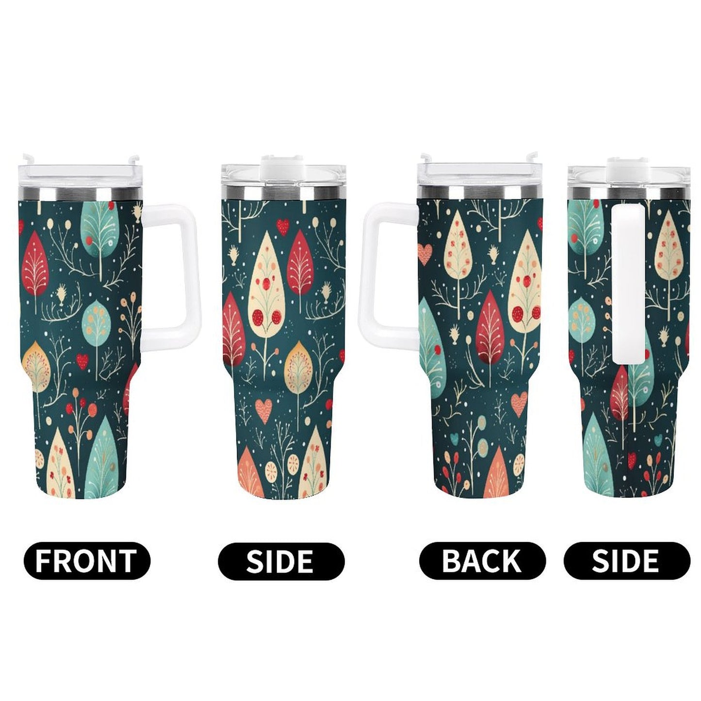 PHDT00206 POD US Local Tumbler 40 oz Large Capacity Car Cup Christmas Tree, Snowflakes