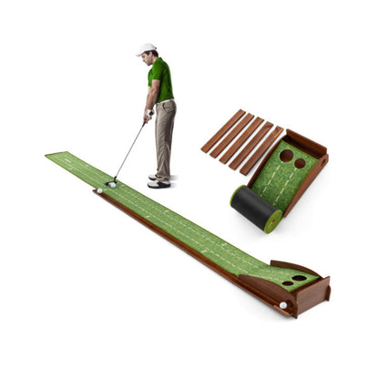 US Local Golf Putting Mat Practice Training Aid With Auto Ball Return And 2 Hole Sizes