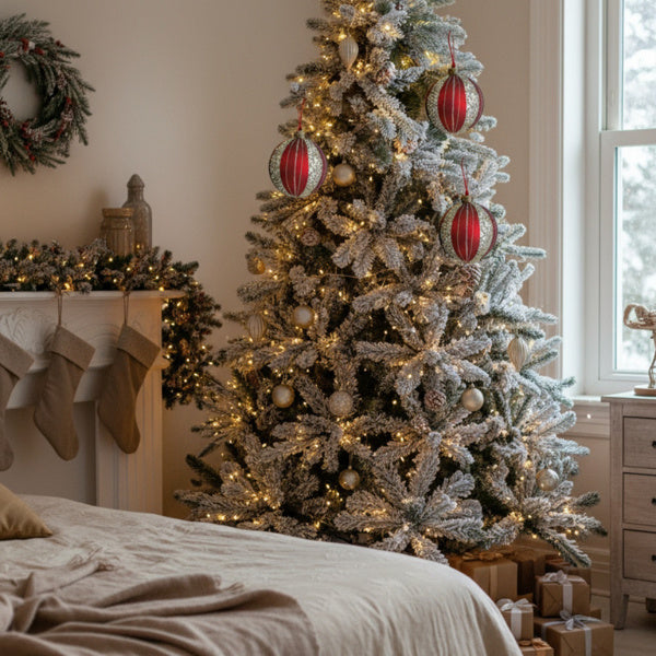 US Local 4 PCS Set  Christmas Glass Ball Ornaments Holiday Tree Hanging Decorations Party Decor Supplies FBA Shipment