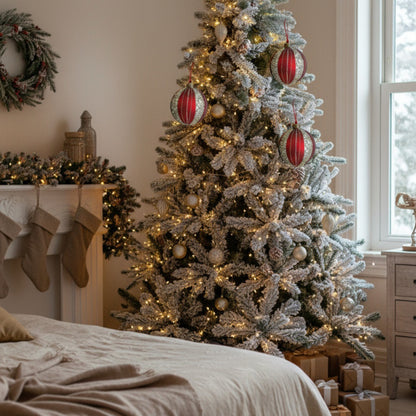 US Local 4 PCS Set  Christmas Glass Ball Ornaments Holiday Tree Hanging Decorations Party Decor Supplies FBA Shipment