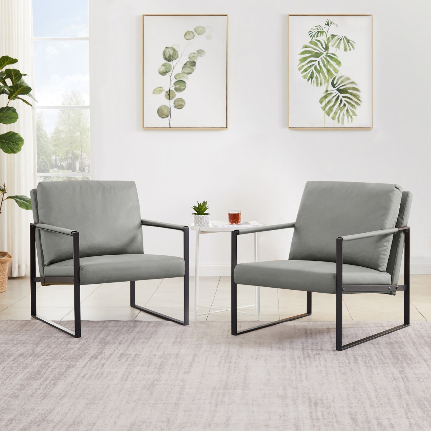 US Local Lounge Living Room Office PVC Leather Accent Arm Chair With Extra Thick Padding