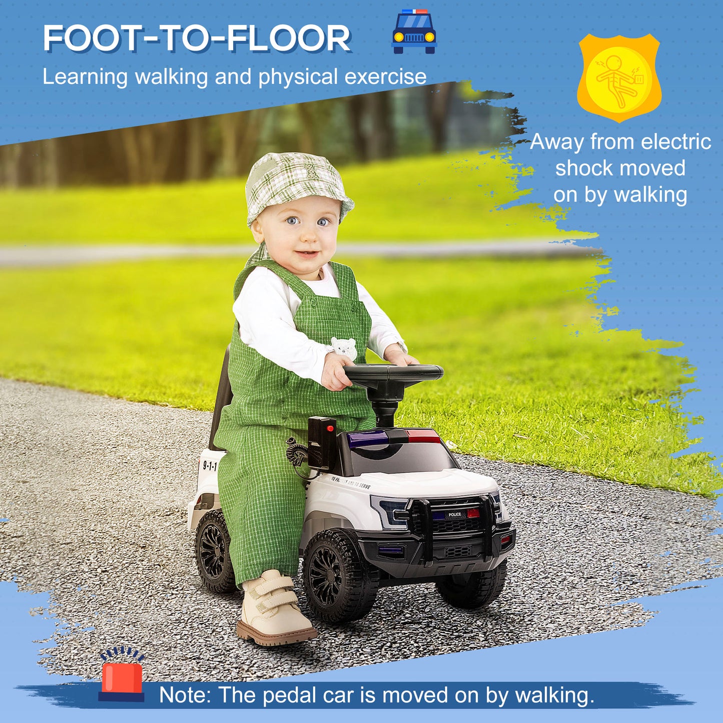 US Local Kids Push Ride On Car with Working PA System and Horn