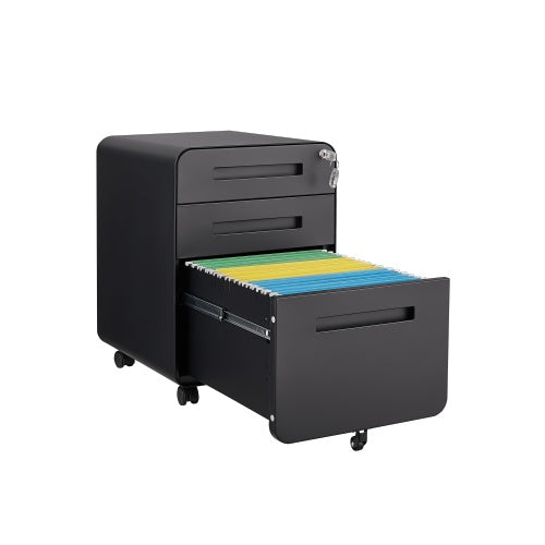 US Local 3 Drawer Mobile Filing Cabinet, Simple Style Multi-functional Locker