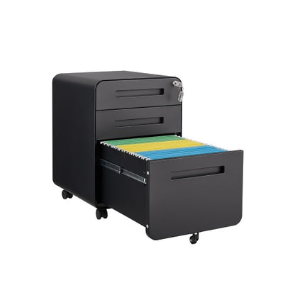 US Local 3 Drawer Mobile Filing Cabinet, Simple Style Multi-functional Locker