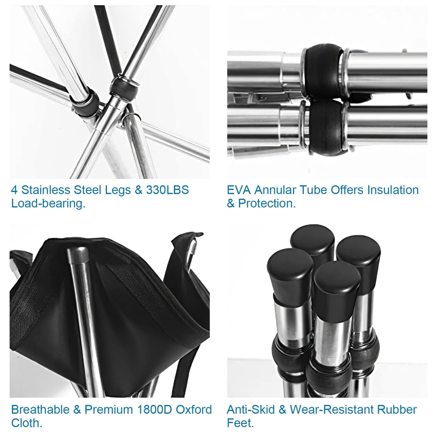 US Local 1 Pc Foldable Camping Stool Retractable Portable Folding Chair Easy Setup Lightweight Backpacking Stool Carry Bag Fishing Camping Hiking BBQ